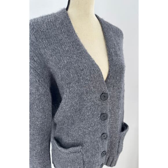 RE/DONE 90's Gray Wool Cardigan Sweater Boyfriend Grandpa Cardi Large - Picture 2 of 7